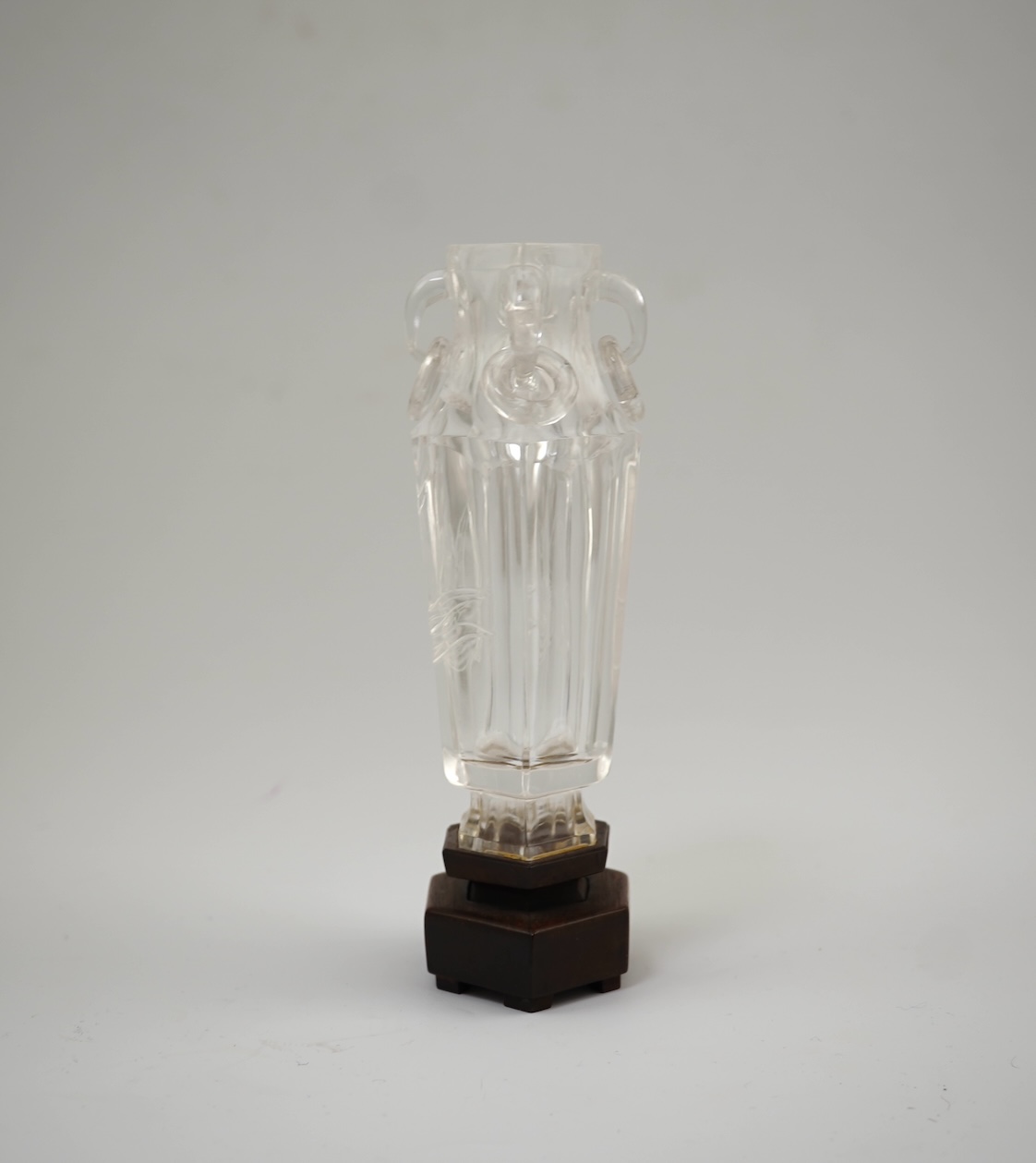 A Chinese rock crystal vase, early 20th century